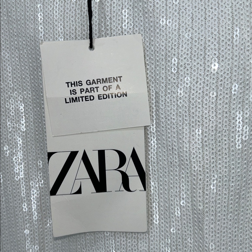 New Zara Women’s White Sequin Skirt Size Small Limited Edition - Picture 6 of 9